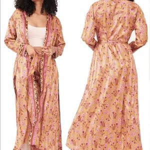 Free People Pajama Party Robe in Gold